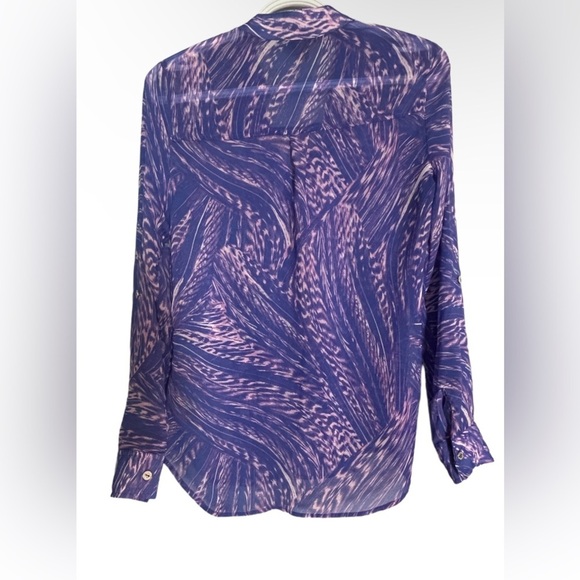 Guess Tops | Guess Long Sleeve Printed Blouse | Color: Blue/purple | Size:XS - Picture 4 of 8